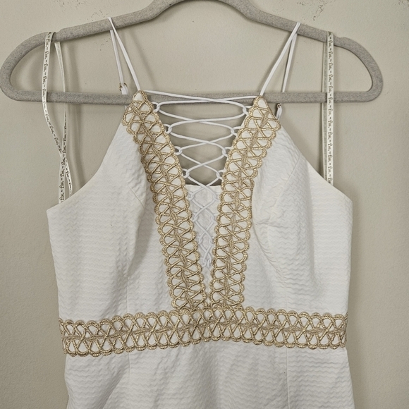 Lilly Pulitzer Trista Halter Sheath Dress white gold size 0 - Picture 4 of 9